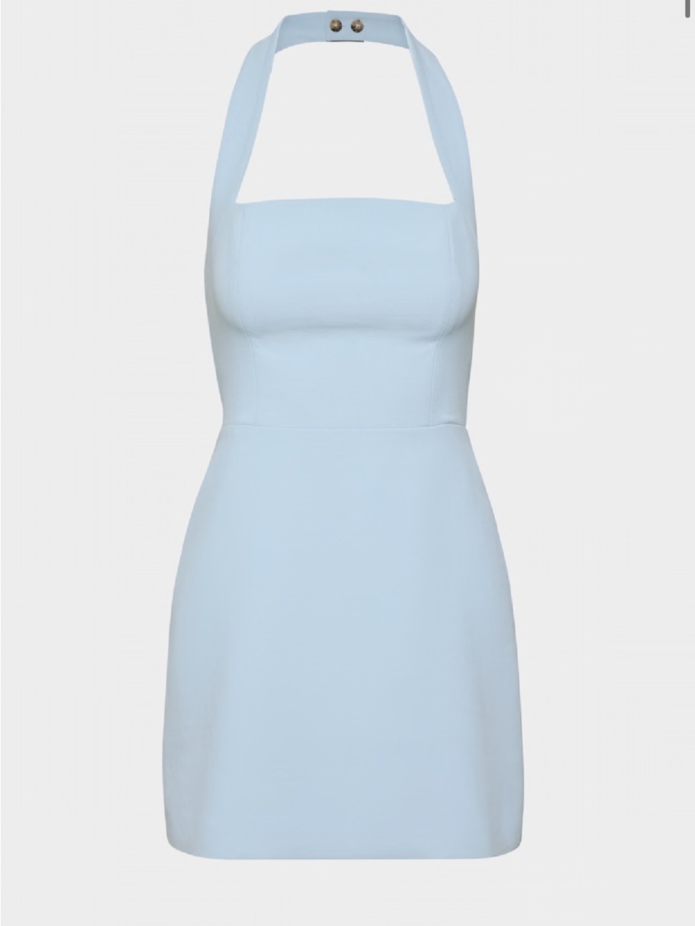 Aritzia Pale Blue Halter Mini Dress